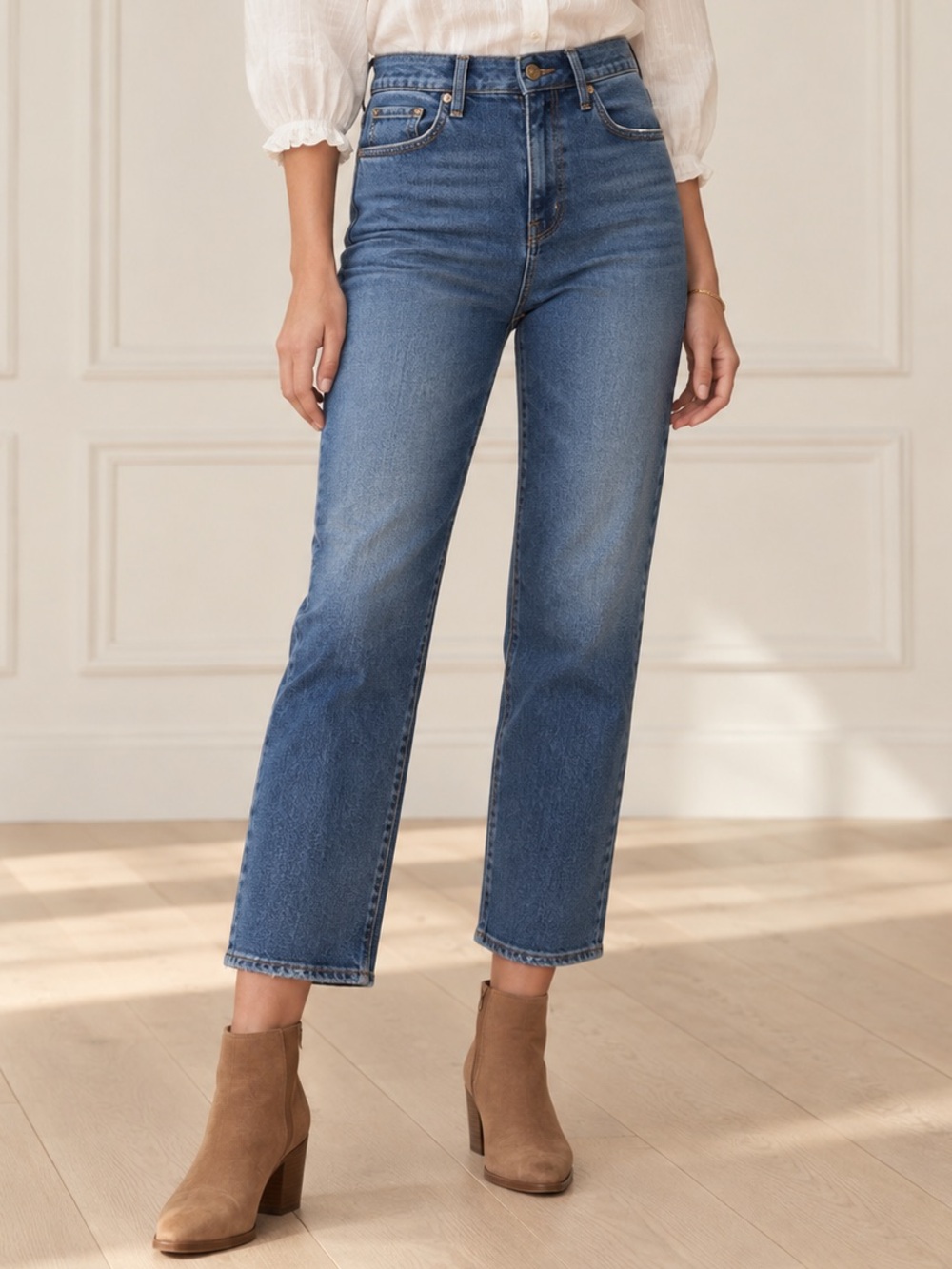 Driftwood Royce Jeans Size 31 High Rise Straight Leg Gemini Medium Wash